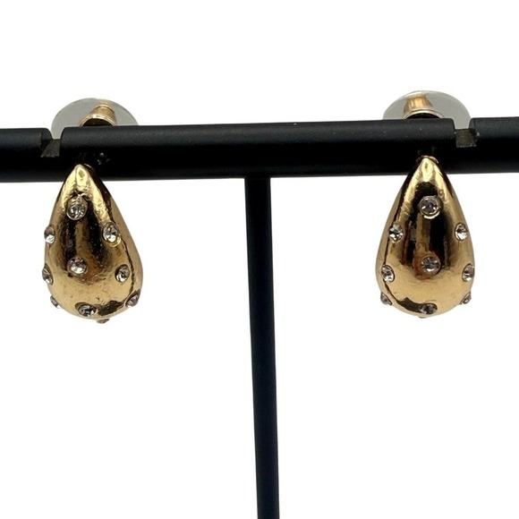 Jewelry - Gold Teardrop Earrings Rhinestones Studs Dangle Hoop Women's Fashion‎ Jewelry